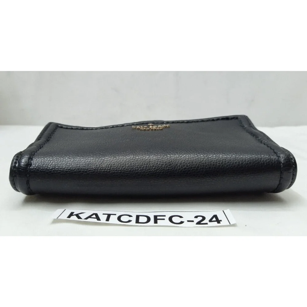 Kate Spade New York Black Pebbled Leather Credit Card ID Window Bifold Wallet